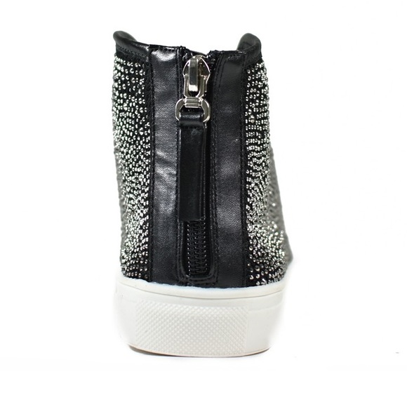 Rhinestone Embellished Laceless High Top Sneakers - Picture 15 of 16